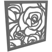 ProtectorAl 300 - 940 x 300 - 940mm Light Charcoal Roses Framed Composite Decorative Panel