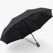 Automatic Rain & Sun Umbrella Black Coating Parasol Anti-Uv 3 Folding Wind Resis