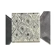 BOHO BLACK & WHITE GLASS TILES 5CM PATTERN NO. 4 (HM) Mosaic Supplies Art Craft
