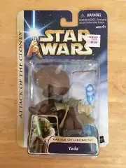 Star Wars Yoda Attack Of The Clones Battle Of Geonosis Action Figure Hasbro NIB