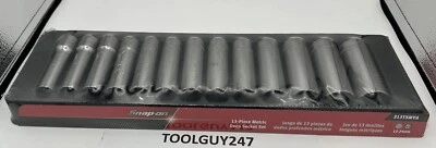 SNAP ON TOOLS 1/2" Drive 6-point DEEP Socket SET 12 thru 24 mm 313TSMYA Sealed