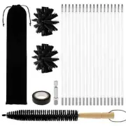 Chimney Cleaning Brush Set Extendable Flexible Rod Vent Cleaner with 9/18Pcs Rod