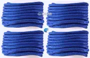 (4) Blue Double Braided 1/2" x 15' HQ Boat Marine DOCK LINES Mooring Rope Cord
