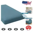 Luxurious Stretch Chaise Cover for L-Shaped Sofas, Jacquard Fabric, Storm Blue