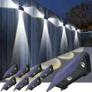 Solar Fence Outdoor Lights 8 Pack, LED Wall Down Lighting Decor with IP65 Wat...