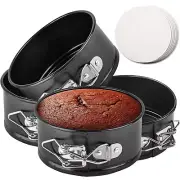 4 Pack Mini Springform Pan Set 4 Inch Cheesecake Pan with Parchment Paper Liners