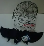 Beanie Boppers BORIS BAT Plush Special Effects Halloween Wire Basket Vintage NEW