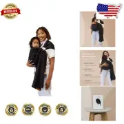 Adjustable Ring Sling Baby Carrier - 100% Natural Linen, 74” Size, Raven/Black