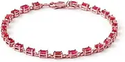 [Galaxy Gold GG] Galaxy Gold 14k Solid Rose Gold Tennis Bracelet with 8 Carat Red Ruby