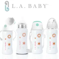 在飛比找momo購物網優惠-【L.A. Baby】316不鏽鋼保溫奶瓶學習套組270ml