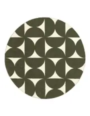 [LOOPSIE] Jardime Geometric Washable Round Rug in Green