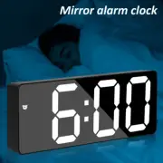Digital Alarm Clock 6.3" LED Mirror Electronic Clocks with Snooze Date *