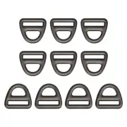 1" Adjuster Triangle with Bar Swivel Clip D Dee Ring Buckle, 10Pcs Dark Grey