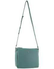 [PIERRE CARDIN] Smooth Leather Crossbody Bag in Moss