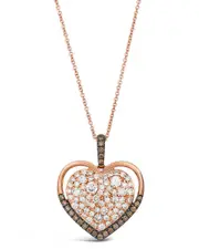 Le Vian Chocolate & Strawberry Heart 14K Rose Gold 0.94 ct. tw. Diamond Heart Pendant
