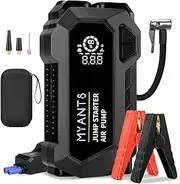 Car Battery Jump Starter with Air Compressor 4000A 12V Tyre Inflator, Power Bank Charger, Portable Jump Box Battery Booster Jumper Start Pack with USB QC 3.0,Up to 10.0L Gas/8.0L Diesel Engines