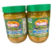 Teddie All Natural Super Chunky Unsalted Peanut Butter 26oz Free Shipping