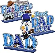 Fathers Day Table Decorations, Wood Happy Father Day Decorations, Party Centerpieces for Dad Birthday Friends Husband Home Table Desk
