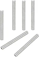 uxcell 6 Pcs Hex Socket Grub Screw, M6x55mm Flat Point Grub Bolt 304 Stainless Steel Head Socket Set Screws for Door Handles Light Fixture Repair