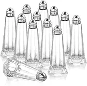 Yopay 20 Pack Salt and Pepper Shaker Set, 1 oz. (Ounce) Tower Glass Body Mini Restaurant Shakers with Stainless Steel Lids, Clear Curved Design