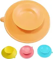 PartyKindom Baby Suction Bowl Set Silicone Sucker Pads Easy to Grip and Clean Tableware for Infants