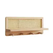 Rattan Wall Shelf Floating Shelf Decorative Wall Mounted Magazines Storage Shelf