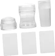 Ipetboom Salon Nail Stamper Tool Set 6pcs Silicone Nail Art Stamper Scrapers for Home Professional Use