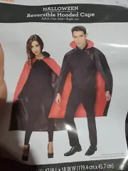 47" Reversible Cape Men Costume Vampire Red Black Collar 18178