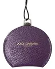 Dolce & Gabbana Women's Purple Calfskin Leather Round Hand Mirror Holder - One S