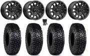 MSA Fang 15" Wheels Black (+38mm) 30" Intersect Tires Can-Am Defender