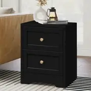 ALFORDSON Bedside Table - Hampus Storage Nightstand (Black)