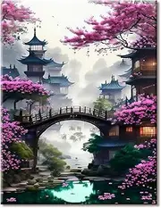 77iiAii Paint by Numbers Adult Flower, DIY Hand-Painted Attic Oil Painting Kit, Paint by Numbers Adult with 3 Brushes and Acrylic Paint, Wrinkle-Free Canvas Kit - 40 x 50 cm
