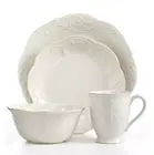 LENOX FRENCH PERLE WHITE 4-PC DINNER PLACE SETTING DURABLE STONEWARE NEW NIB