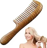 ETUCYNG Wide Tooth Wooden Comb | Walnut Wood Hair Detangler Combs | Ergonomic Curly Hair Comb, Scalp Massager, Sandalwood Detangling Comb for School Travel