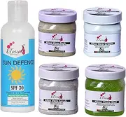 I TOUCH HERBAL ALOEVERA SCRUB , CREAM , PACK , GEL 500 ML X 4 + SUNSCREEN LOTION SUN DEFENCE S.P.F 30 -100 ML (PACK OF 5)