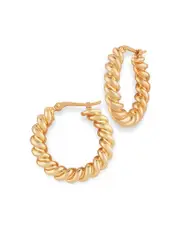 Bloomingdale's Small Spiral Twist Hoop Earrings in 14K Yellow Gold