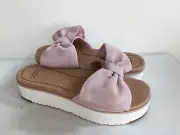 UGG JOAN SEASHELL PINK PLATFORM WEDGE SLIDE SLIPPER US 9.5 / EU 40.5 / UK 8