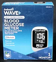 Embrace Wave + Blood Glucose Meter Self Monitoring Bluetooth BRAND NEW