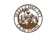 Willow & Silk Welcome To Our Farm Round Laser-Cut Wall Art - Rustic 60cm