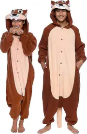 Adult Halloween Costume - Animal And Sea Creature - Plush One Piece Cosplay Suit For Adults, Women And Men Funziez! Chipmunk Medium