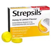 Strepsils Honey & Lemon 36 Lozenges