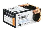 3 Ply iMask Non-woven Earloop BLACK Face Mask ASTM Level 3 BFE&PFE ≥98% 50-200