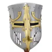 Medieval Templar Helmet - Vintage Crusader Helmet - Battle Knight Brass Desing