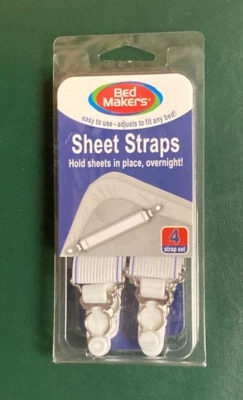 Bed Makers Adjustable Elastic Sheet Straps for Any Bed - Pack of 4