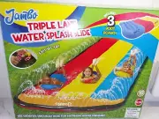 Water Slide 16' Slip & Slide 3 Bodyboards Heavy Duty Triple Lane Splash Slide