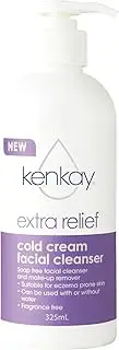 Kenkay Extra Relief Cold Cream Facial Cleanser - 325ml Pump Bottle | Gentle Soap-Free Cleansing for Dry, Eczema-Prone Skin
