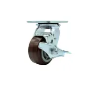 4 Inch SS Polyurethane Swivel Caster with Delrin Bearing and Brake SCC
