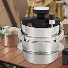 Mini Pressure Cooker Cookware for 1-2 People Camping Pressure Canner 1.2L