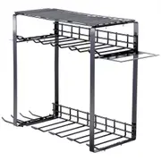 VEVOR Power Tool Organizer, 8 Slot, 3 Layers, Cordless Drill Holder Wall Mount, Battery Charging Station Storage Rack, Multi-Function Garage Organizat