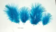 Marabou Feathers Small 1-3" DARK TURQUOISE BLUE 7 grams approx. 105 per bag